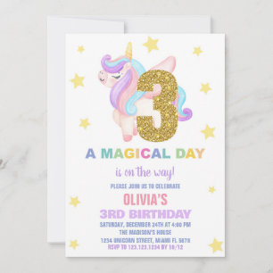 Star Rainbow Unicorn Geburtstagseinladungen Fly Einladung