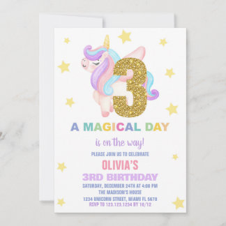 Star Rainbow Unicorn Geburtstagseinladungen Fly Einladung