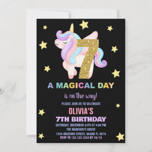 Star Rainbow Unicorn Geburtstagseinladungen Fly Einladung