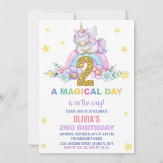 Star Rainbow Unicorn Geburtstagseinladungen Fly Einladung