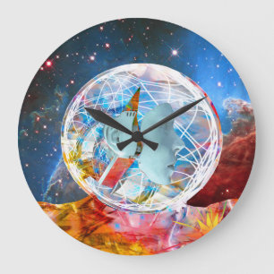 Star Robot Große Wanduhr