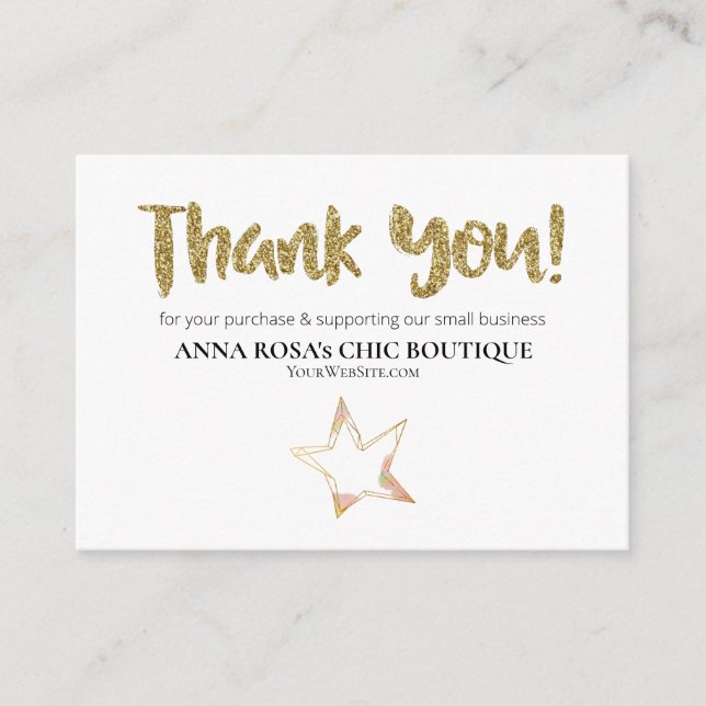 *~* STAR Rosa - Logo DANKEN SIE QR AP8 Bewertung Begleitkarte (Vorderseite)