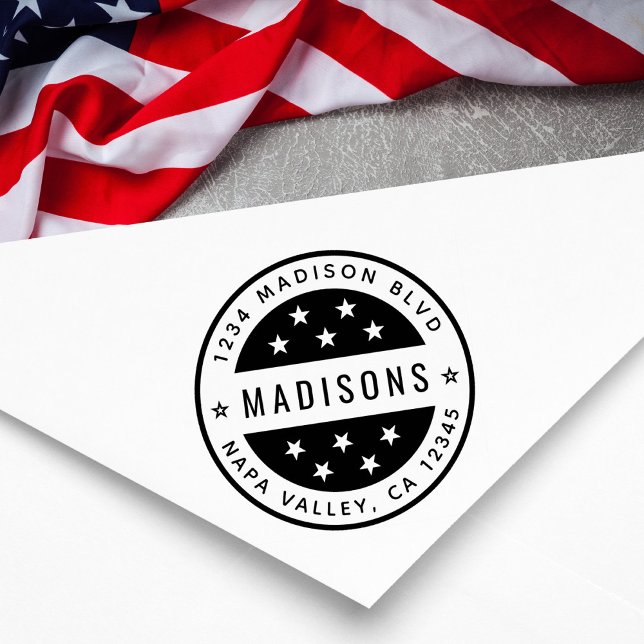 Star Round-Rücksendeadresse Permastempel (Von Creator hochgeladen)