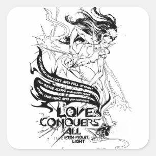 Star Sapphire Grafik 5 Quadratischer Aufkleber