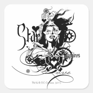 Star Sapphire Graphic 7 Quadratischer Aufkleber