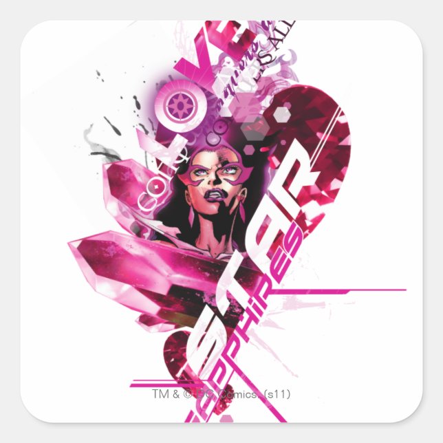 Star Sapphire Graphic 8 Quadratischer Aufkleber (Vorderseite)