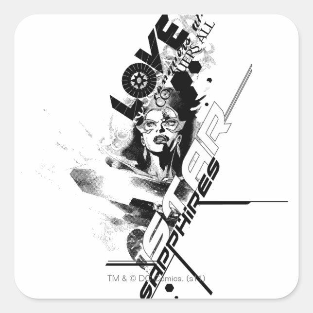 Star Sapphire Graphic 9 Quadratischer Aufkleber (Vorderseite)