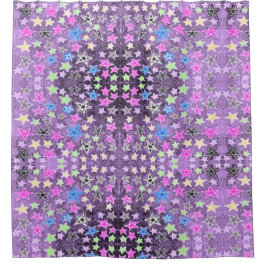 Star Scribble Pastel Duschvorhang