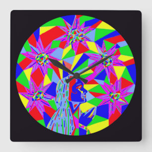 Star Seeker Quadratische Wanduhr