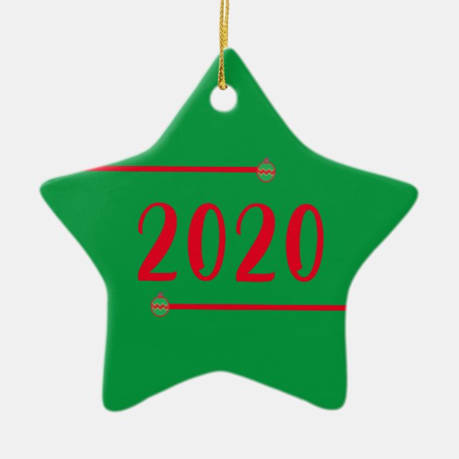 Star Shaped 2020 Personalisierte Weihnachten Keramik Ornament (Vorne)