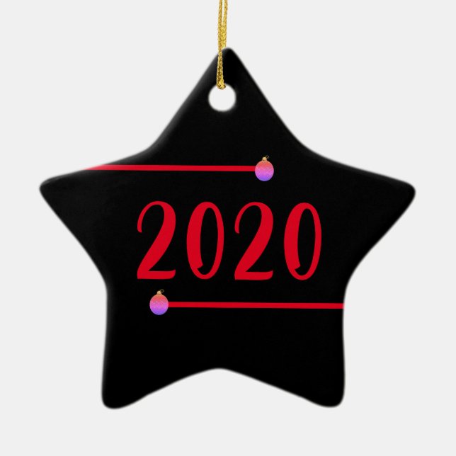 Star Shaped 2020 Personalisierte Weihnachten Keramik Ornament (Vorne)