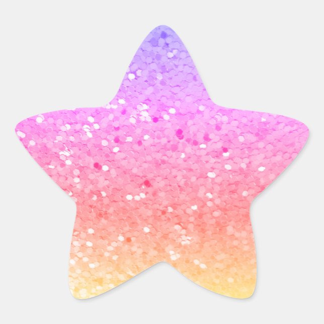 Star Shaped: Rainbow Glitter Stickers (Vorderseite)