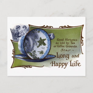 Star Shaped Tea Blätter prognostizieren gutes Glüc Postkarte