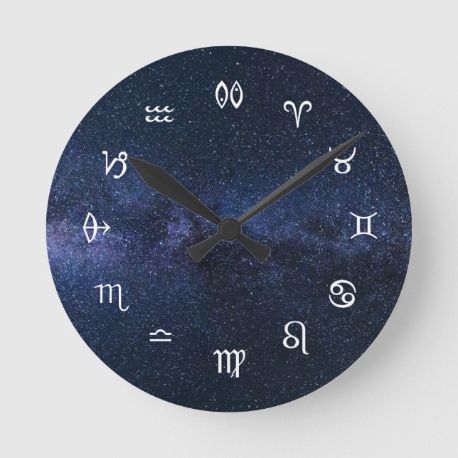 Star Signs: Astrology steht für Starry Sky Runde Wanduhr (Vorderseite)