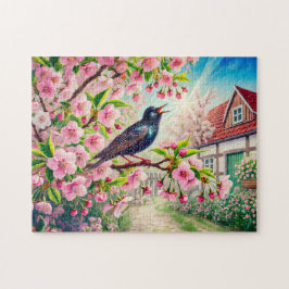 Star Singing in Cherry Tree Illustration Puzzle