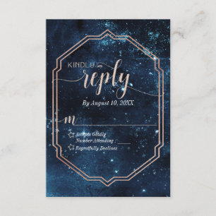 Star Sky Celestial Galaxy Wedding Reply UAWG RSVP Karte