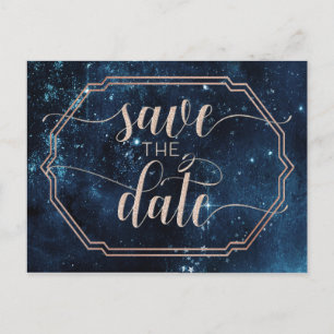 Star Sky Celestial Galaxy Wedding Save the Date Ankündigungspostkarte