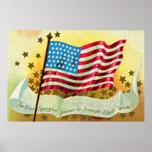 Star Spangle Banner American Flag Poster