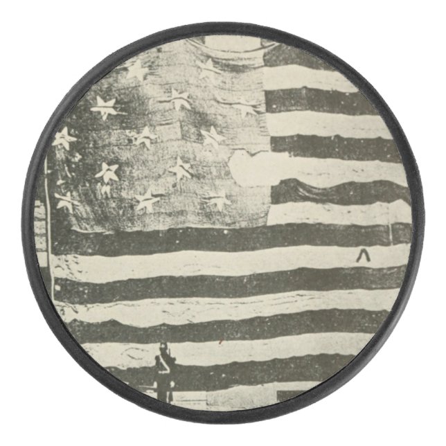 Star Spangled Banner: American Flag on Display Eishockey Puck (Vorderseite)