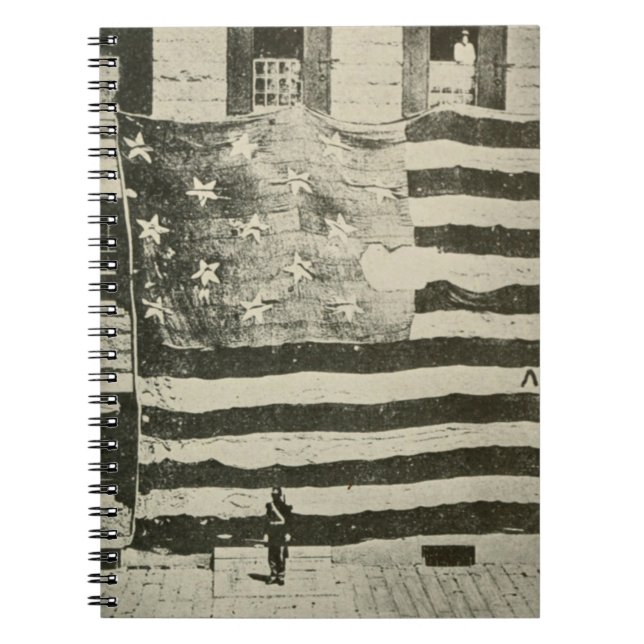 Star Spangled Banner: American Flag on Display Notizblock (Vorderseite)