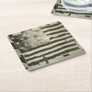 Star Spangled Banner: American Flag on Display Rechteckiger Pappuntersetzer