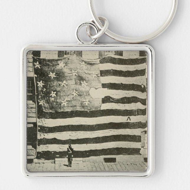 Star Spangled Banner: American Flag on Display Schlüsselanhänger (Vorne)