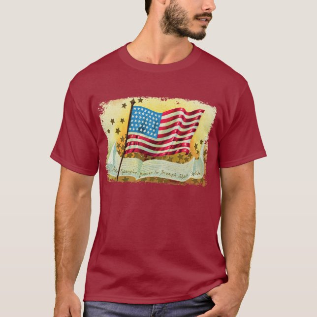 Star Spangled Banner Flag Männer Shirt (Vorderseite)