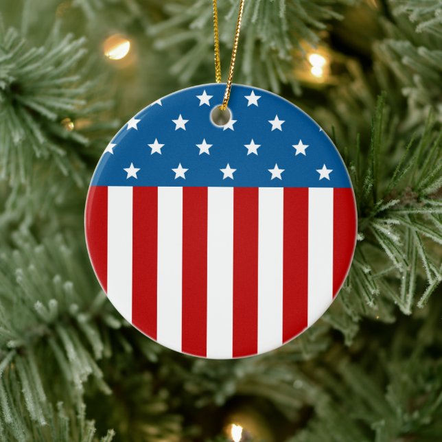 Star Spangled Banner Keramik Ornament (Baum)