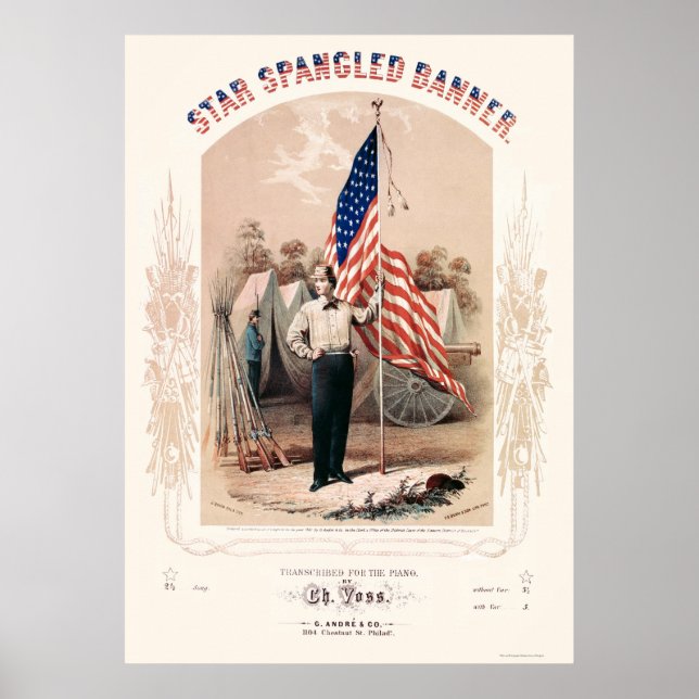 Star Spangled Banner Lithograph von P.S. Duval 186 Poster (Vorne)