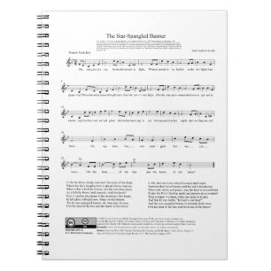 Star-Spangled Banner National Anthem Music Sheet Notizblock