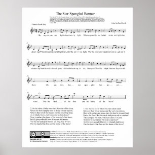 Star-Spangled Banner National Anthem Music Sheet Poster