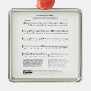 Star-Spangled Banner National Anthem Music Sheet Silbernes Ornament