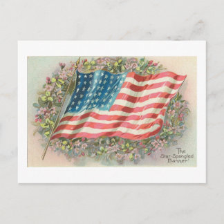 Star Spangled Banner Old Glory Floral Postkarte