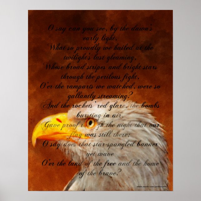 Star Spangled Banner Texte Eagle Poster (Vorne)