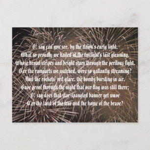 Star-Spangled Banner und Fireworks Postkarte