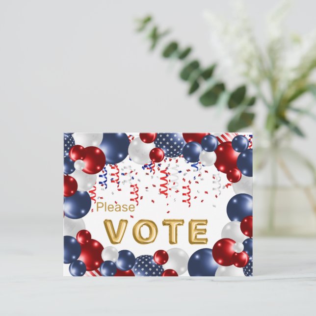Star Spangled Celebration Vote Reminder Postkarte (Stehend Vorderseite)
