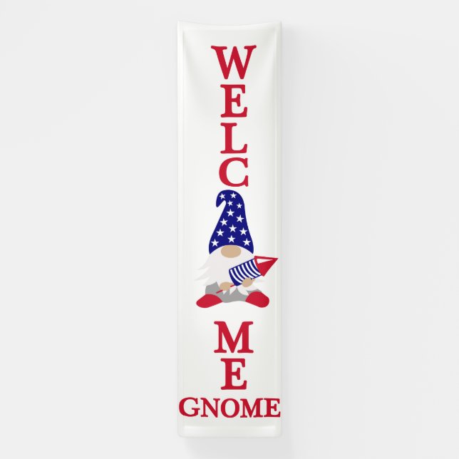 Star-Spangled Gnome Willkommen Banner (Vertikal)