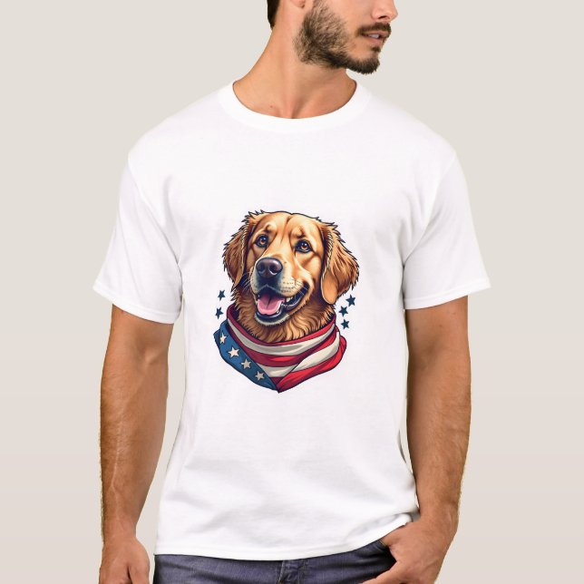 Star Spangled Golden Retriever Vintage Tee (Vorderseite)