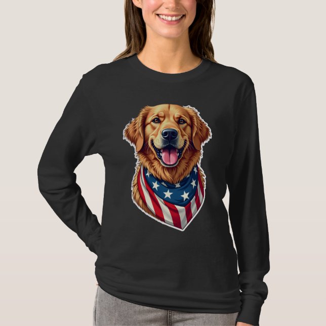 Star Spangled Golden Retriever Vintage Tee 4 (Vorderseite)