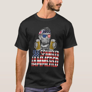 Star Spangled Hammered Abraham Lincoln Beer Lover T-Shirt