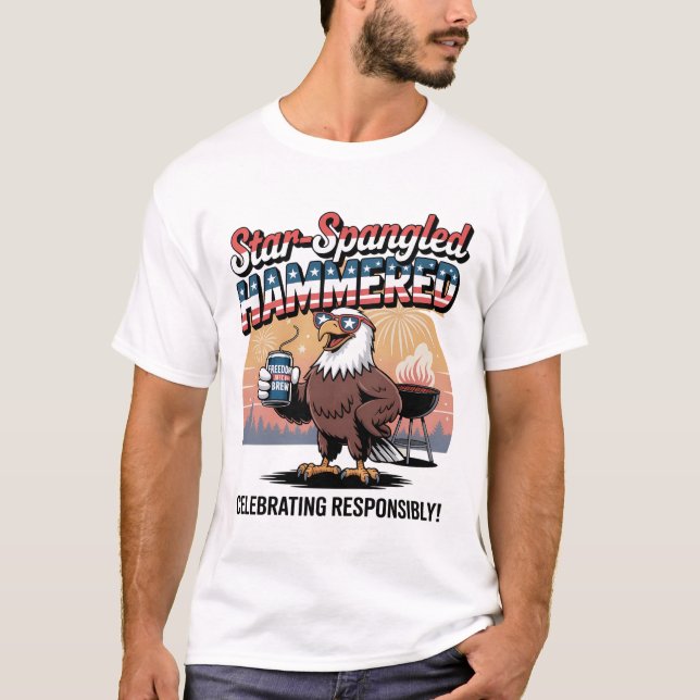 Star-Spangled Hammered Eagle GRILLEN T-Shirt (Vorderseite)