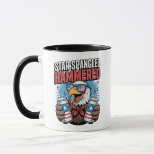 Star Spangled Hammered Funny Patriotic Bald Eagle Tasse