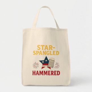 "Star-Spangled Hammered Tee – Funny Drunk 4th of J Tragetasche