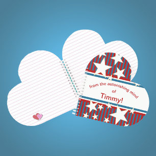 Star Spangled Heart Shaped Notizbuch