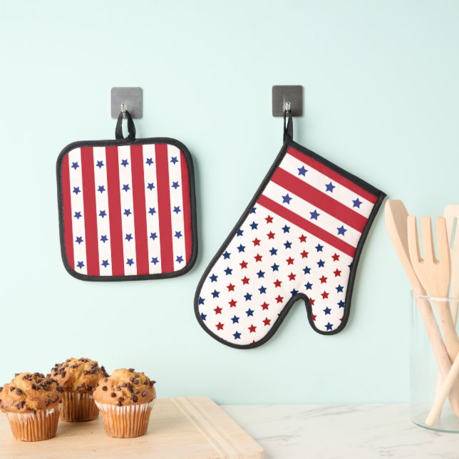 Star Spangled Holiday Ofenhandschuh & Topflappen-Set (Insitu (Hängend))