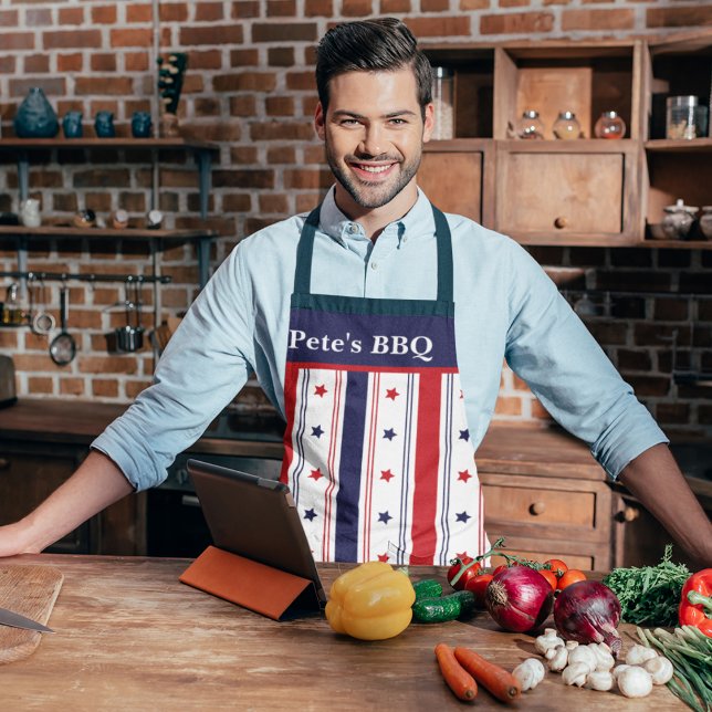 Star-Spangled-Koch: Custom Red, White & Blue Schür Schürze (Customized Stars & Stripes Apron)
