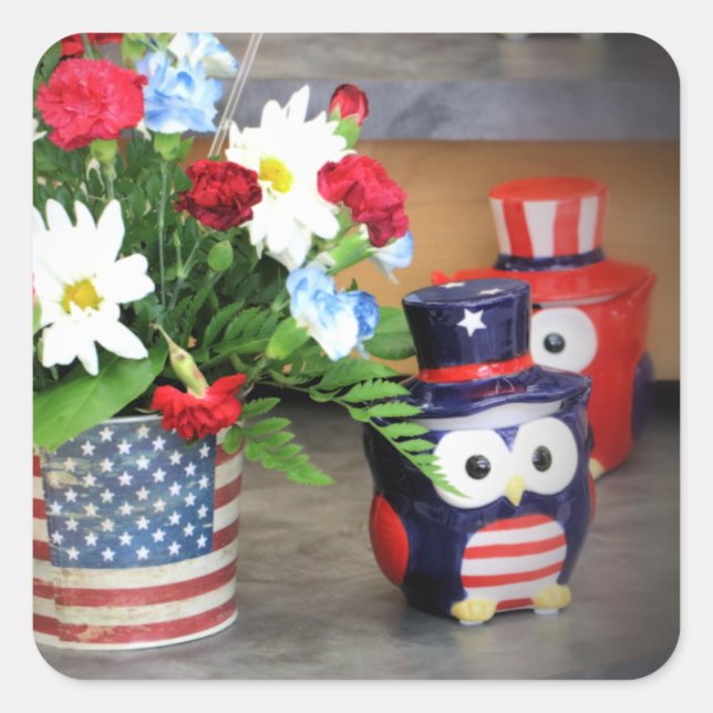 Star Spangled Quadratischer Aufkleber (Vorderseite)
