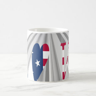 Star-Spangled Statement: Graphic I Liebe USA Desig Tasse
