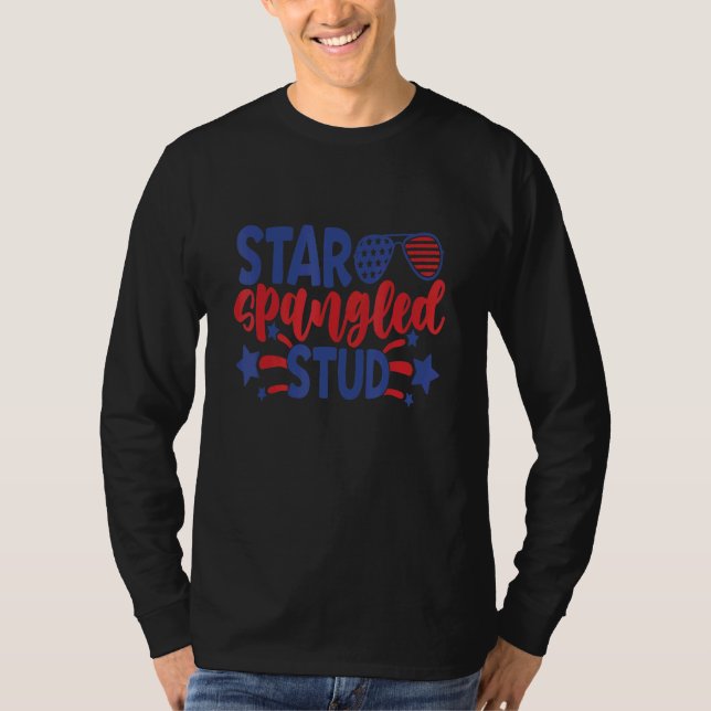 Star Spangled Stud 4. Juli Patriotic T-Shirt (Vorderseite)