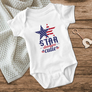 Star Spangled Süsse Red White Blue Stars 4. Juli Baby Strampler